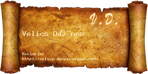 Velics Dénes névjegykártya