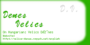 denes velics business card